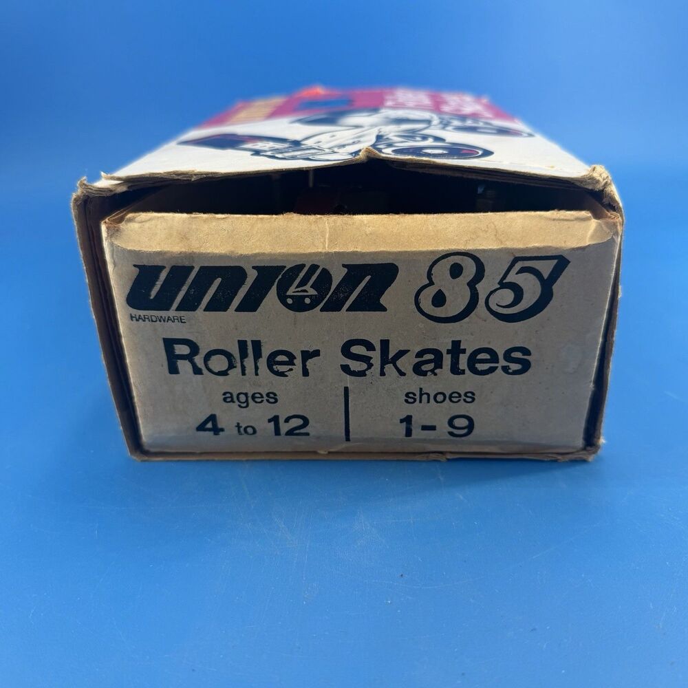 Vintage 60's UNION 85 Metal Adjustable Roller Skates Leather Straps Key Kids 1-9 - Picture 8 of 9